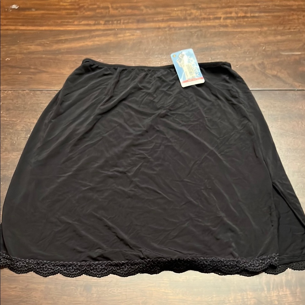Jockey Black half slip  with Lace Trim. New